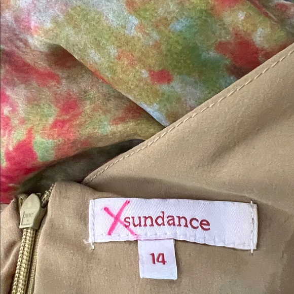 Sundance green floral silk sleeveless dress - Picture 9 of 10